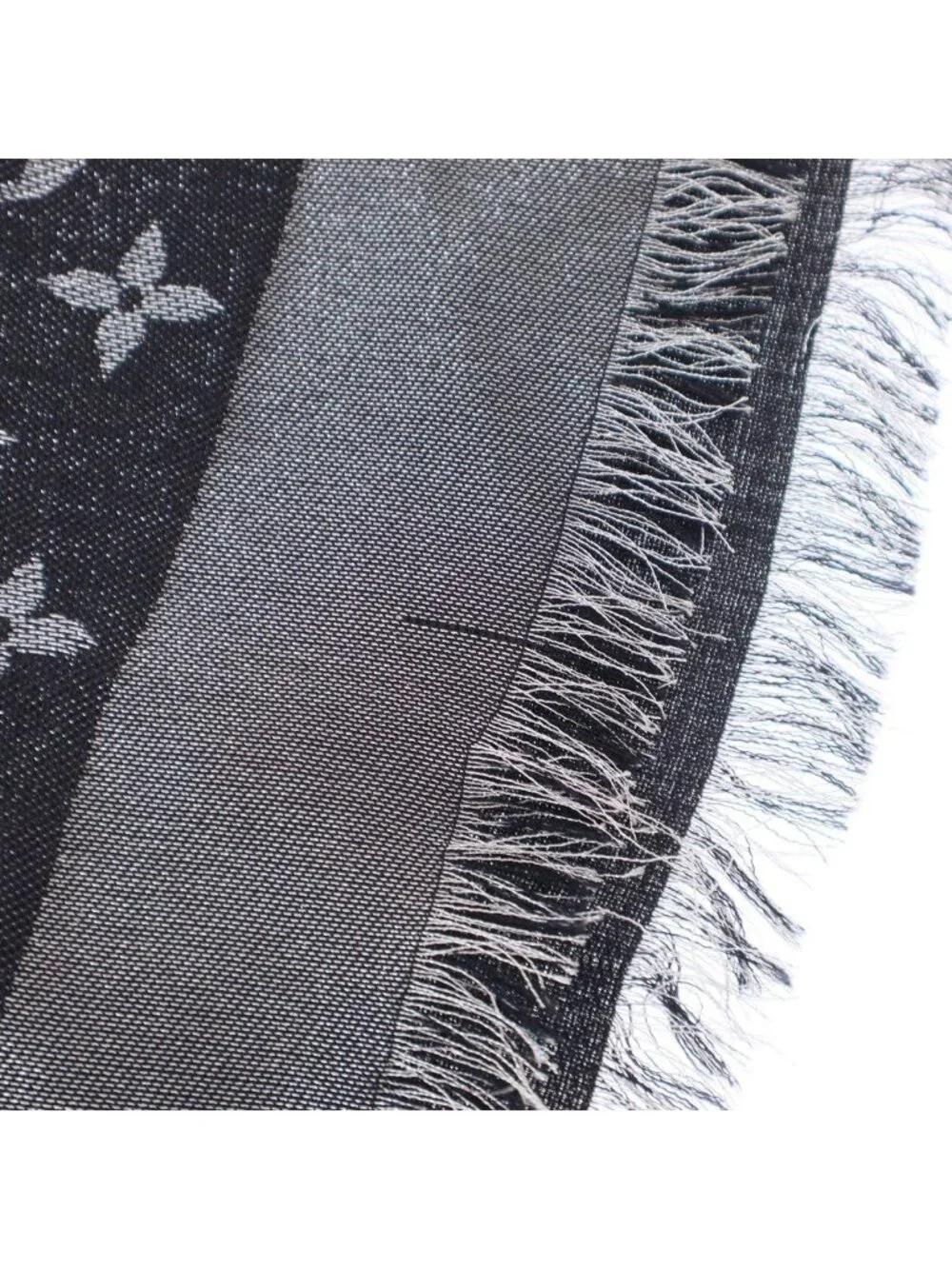 Louis Vuitton Shawl Monogram Shine Navy Silver Scarf